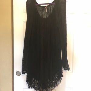 Free people black sheer sweater